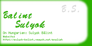 balint sulyok business card