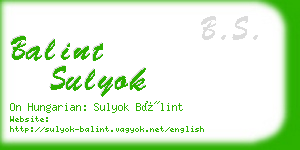 balint sulyok business card